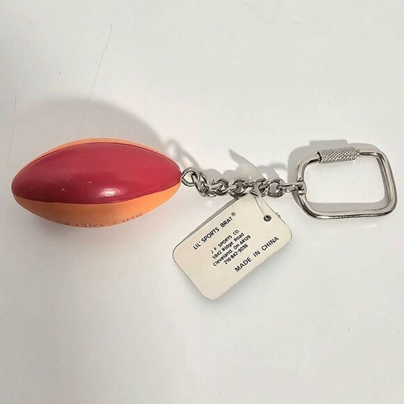 Vintage NFL Tampa Bay Buccaneers Football Keychain Lil' Brat J.F. Sports New+Tag - Picture 3 of 5